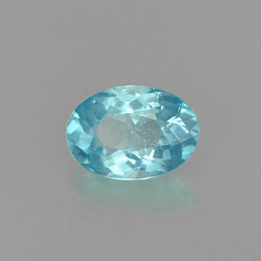 0.60캐럿 천연 라이트 블루 아파타이트, 타원형 컷, 6.3×4.4 mm, VS-SI