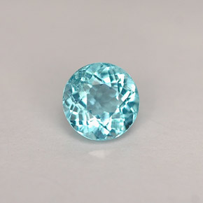 0.49캐럿 천연 라이트 블루 아파타이트, 라운드 컷, 4.84 mm, VS