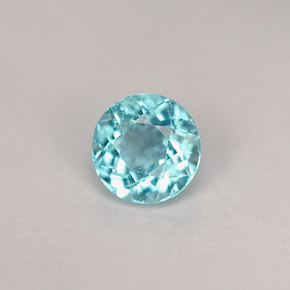 0.49캐럿 천연 라이트 블루 아파타이트, 라운드 컷, 4.84 mm, VS