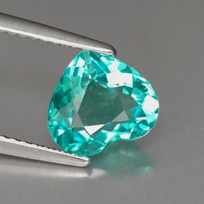 1.67캐럿 천연 라이트 블루 아파타이트, 하트 모양, 8.5×7.7 mm, VS