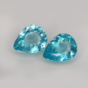 캐럿 천연 라이트 블루 아파타이트 보석, 배 모양, 9.1×7.2 mm, VS