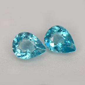 캐럿 천연 라이트 블루 아파타이트 보석, 배 모양, 9.1×7.2 mm, VS