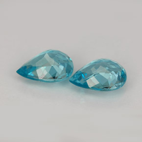 캐럿 천연 라이트 블루 아파타이트 보석, 배 모양, 9.1×7.2 mm, VS