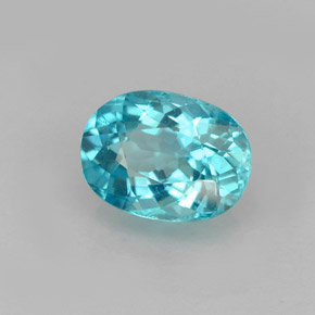 1.27캐럿 천연 라이트 블루 아파타이트, 타원형 컷, 7.6×5.6 mm, VVS-VS