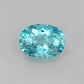 1.27캐럿 천연 라이트 블루 아파타이트, 타원형 컷, 7.6×5.6 mm, VVS-VS