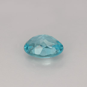 0.83캐럿 천연 라이트 블루 아파타이트, 타원형 컷, 6.8×5.1 mm, VVS-VS