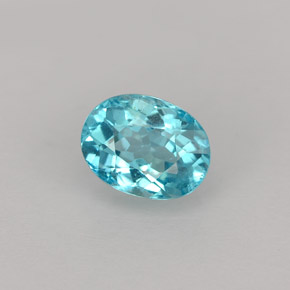 1.01캐럿 천연 라이트 블루 아파타이트, 타원형 컷, 6.9×5.3 mm, VVS-VS