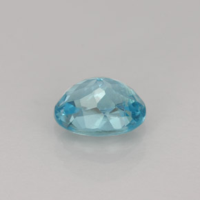 1.01캐럿 천연 라이트 블루 아파타이트, 타원형 컷, 6.9×5.3 mm, VVS-VS