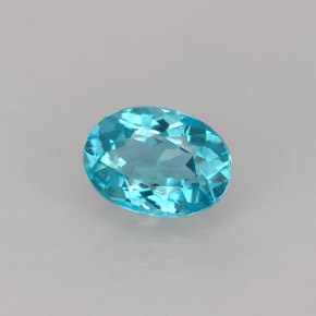 1.01캐럿 천연 라이트 블루 아파타이트, 타원형 컷, 7.1×5.1 mm, VVS-VS