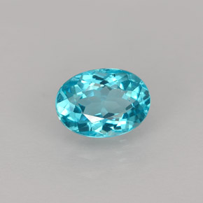 1.01캐럿 천연 라이트 블루 아파타이트, 타원형 컷, 7.1×5.1 mm, VVS-VS