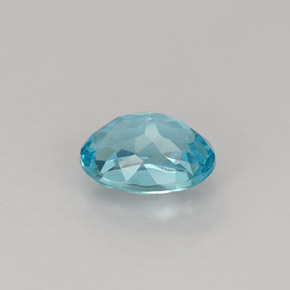 1.01캐럿 천연 라이트 블루 아파타이트, 타원형 컷, 7.1×5.1 mm, VVS-VS