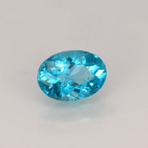 0.92캐럿 천연 라이트 블루 아파타이트, 타원형 컷, 7.1×5.1 mm, VVS-VS