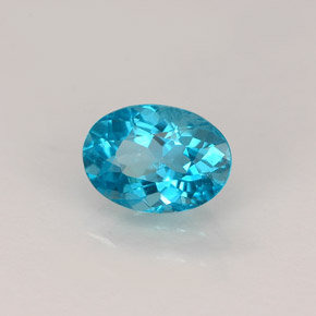 0.92캐럿 천연 라이트 블루 아파타이트, 타원형 컷, 7.1×5.1 mm, VVS-VS