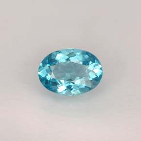 0.82캐럿 천연 라이트 블루 아파타이트, 타원형 컷, 7.1×5.1 mm, VS