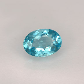 0.82캐럿 천연 라이트 블루 아파타이트, 타원형 컷, 7.1×5.1 mm, VS