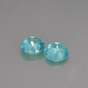 캐럿 천연 라이트 블루 아파타이트 보석, 라운드 컷, 5.20 mm, VS