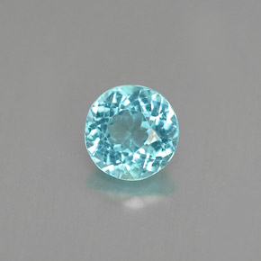 0.66캐럿 천연 라이트 블루 아파타이트, 라운드 컷, 5.21 mm, VS