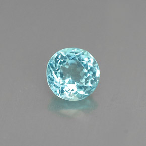 0.66캐럿 천연 라이트 블루 아파타이트, 라운드 컷, 5.21 mm, VS