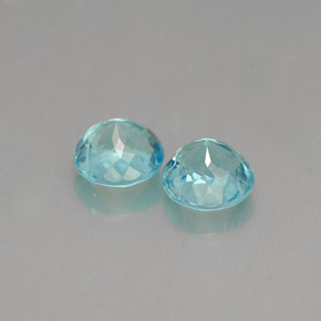 캐럿 천연 라이트 블루 아파타이트 보석, 라운드 컷, 4.86 mm, VS