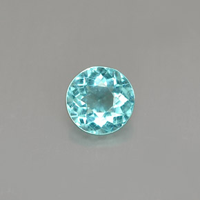 0.50캐럿 천연 라이트 블루 아파타이트, 라운드 컷, 4.89 mm, VS