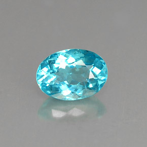 0.89캐럿 천연 라이트 블루 아파타이트, 타원형 컷, 7.1×5.1 mm, VVS-VS
