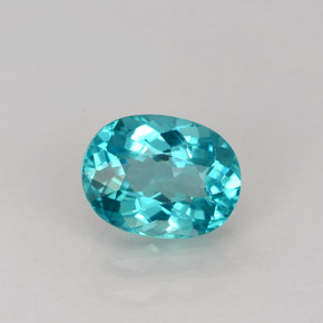 1.13캐럿 천연 라이트 블루 아파타이트, 타원형 컷, 7.5×5.7 mm, VS