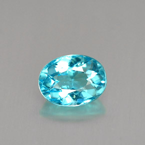 0.94캐럿 천연 라이트 블루 아파타이트, 타원형 컷, 6.8×5.2 mm, VS