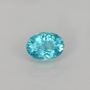 0.88캐럿 천연 라이트 블루 아파타이트, 타원형 컷, 6.9×5 mm, VS