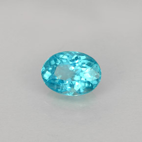0.88캐럿 천연 라이트 블루 아파타이트, 타원형 컷, 6.9×5 mm, VS