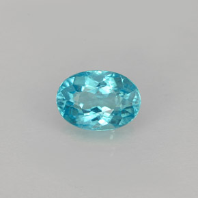 0.95캐럿 천연 라이트 블루 아파타이트, 타원형 컷, 6.9×4.9 mm, VS