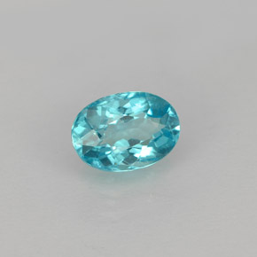 0.95캐럿 천연 라이트 블루 아파타이트, 타원형 컷, 6.9×4.9 mm, VS