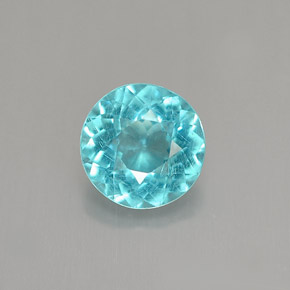 0.91캐럿 천연 라이트 블루 아파타이트, 라운드 컷, 6.18 mm, VS