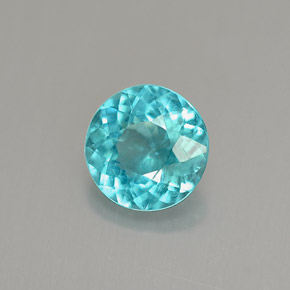 0.91캐럿 천연 라이트 블루 아파타이트, 라운드 컷, 6.18 mm, VS