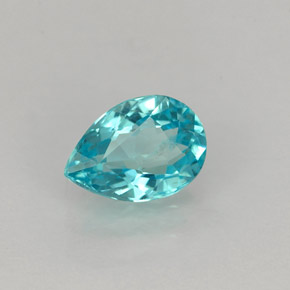 0.76캐럿 천연 라이트 블루 아파타이트, 배 모양, 7.1×4.9 mm, VS