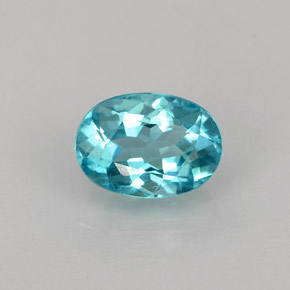 0.98캐럿 천연 라이트 블루 아파타이트, 타원형 컷, 7.1×5.1 mm, VS-SI