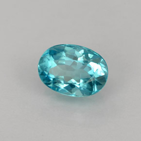 0.98캐럿 천연 라이트 블루 아파타이트, 타원형 컷, 7.1×5.1 mm, VS-SI