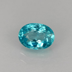 0.95캐럿 천연 라이트 블루 아파타이트, 타원형 컷, 7.1×5.1 mm, VS