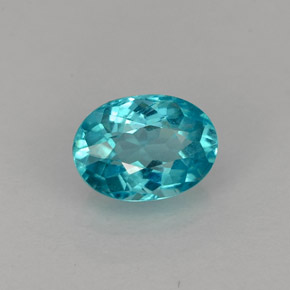 0.95캐럿 천연 라이트 블루 아파타이트, 타원형 컷, 7.1×5.1 mm, VS