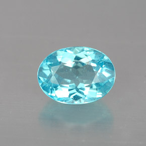 0.96캐럿 천연 라이트 블루 아파타이트, 타원형 컷, 7.1×5.3 mm, VS