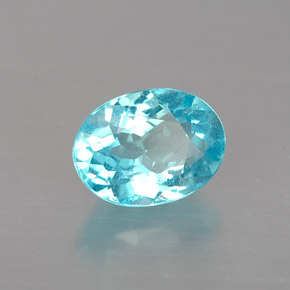 0.96캐럿 천연 라이트 블루 아파타이트, 타원형 컷, 7.1×5.3 mm, VS