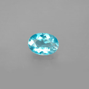 0.84캐럿 천연 라이트 블루 아파타이트, 타원형 컷, 7.2×5.2 mm, VS