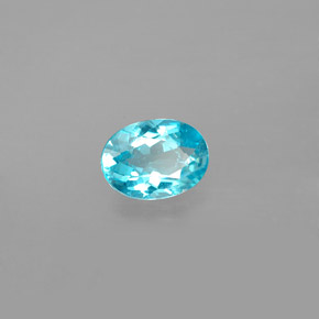 0.84캐럿 천연 라이트 블루 아파타이트, 타원형 컷, 7.2×5.2 mm, VS