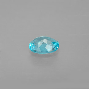 0.84캐럿 천연 라이트 블루 아파타이트, 타원형 컷, 7.2×5.2 mm, VS