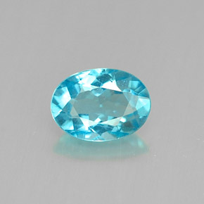0.88캐럿 천연 라이트 블루 아파타이트, 타원형 컷, 7.1×5.2 mm, VS