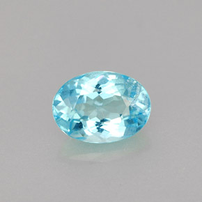 0.85캐럿 천연 라이트 블루 아파타이트, 타원형 컷, 6.9×5.1 mm, VS