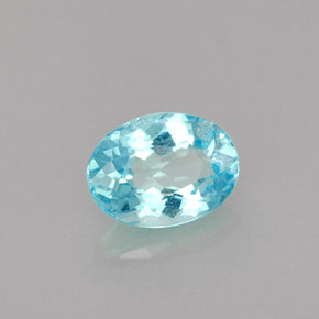 0.85캐럿 천연 라이트 블루 아파타이트, 타원형 컷, 6.9×5.1 mm, VS