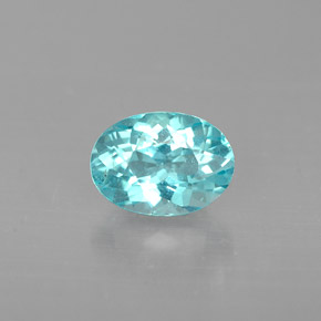 0.86캐럿 천연 라이트 블루 아파타이트, 타원형 컷, 7×5.1 mm, VS
