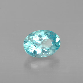 0.86캐럿 천연 라이트 블루 아파타이트, 타원형 컷, 7×5.1 mm, VS