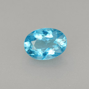 0.86캐럿 천연 라이트 블루 아파타이트, 타원형 컷, 7.1×5.2 mm, VS