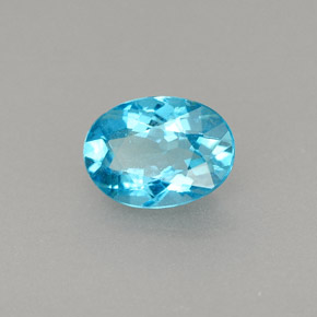 0.86캐럿 천연 라이트 블루 아파타이트, 타원형 컷, 7.1×5.2 mm, VS